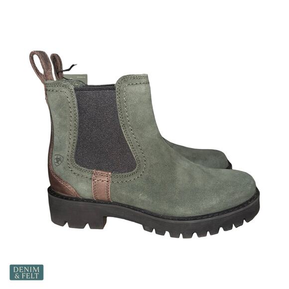 NEW Ariat Wexford Lug Waterproof Chelsea Boot Forest Green Chunky Sole Outdoor - Picture 10 of 15